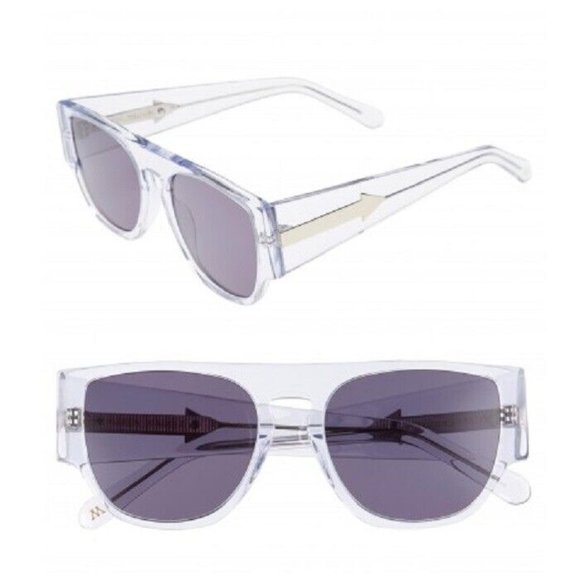 KAREN WALKER X MONUMENTAL BUZZ 53MM SUNGLASSES Clear